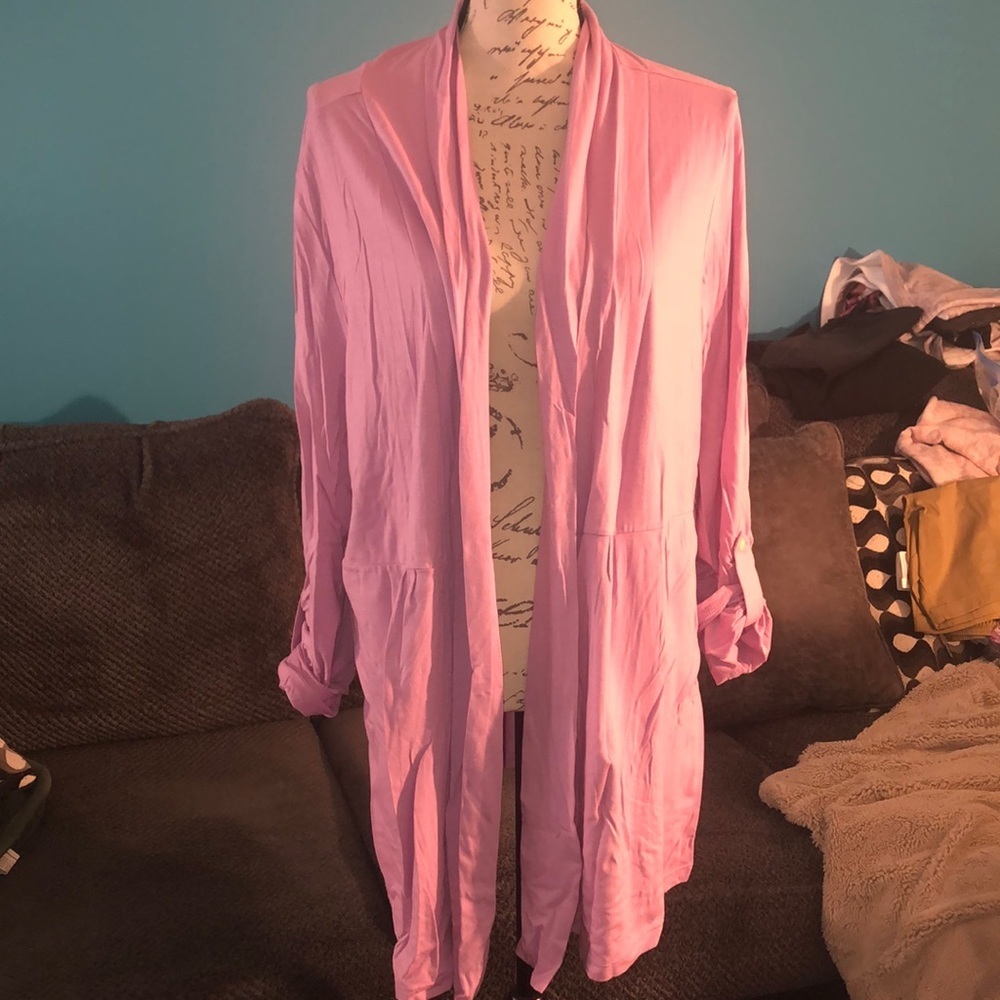 L.L. Bean Open Front Lightweight Cotton Cardigan, XL Petite